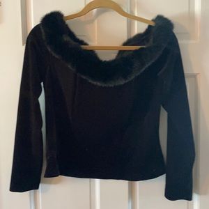 Off the shoulder velvet top